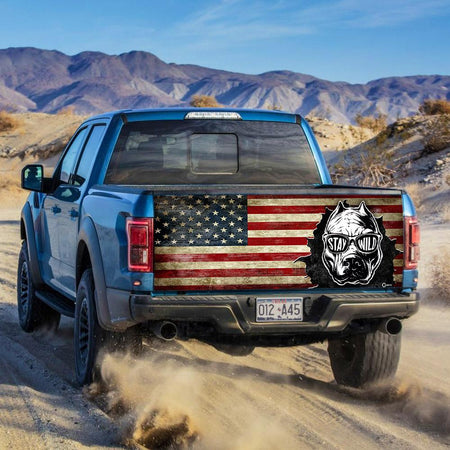 Pit Bull Stay Wild American Truck Tailgate Decal Sticker Wrap Tailgate Wrap Decals For Trucks