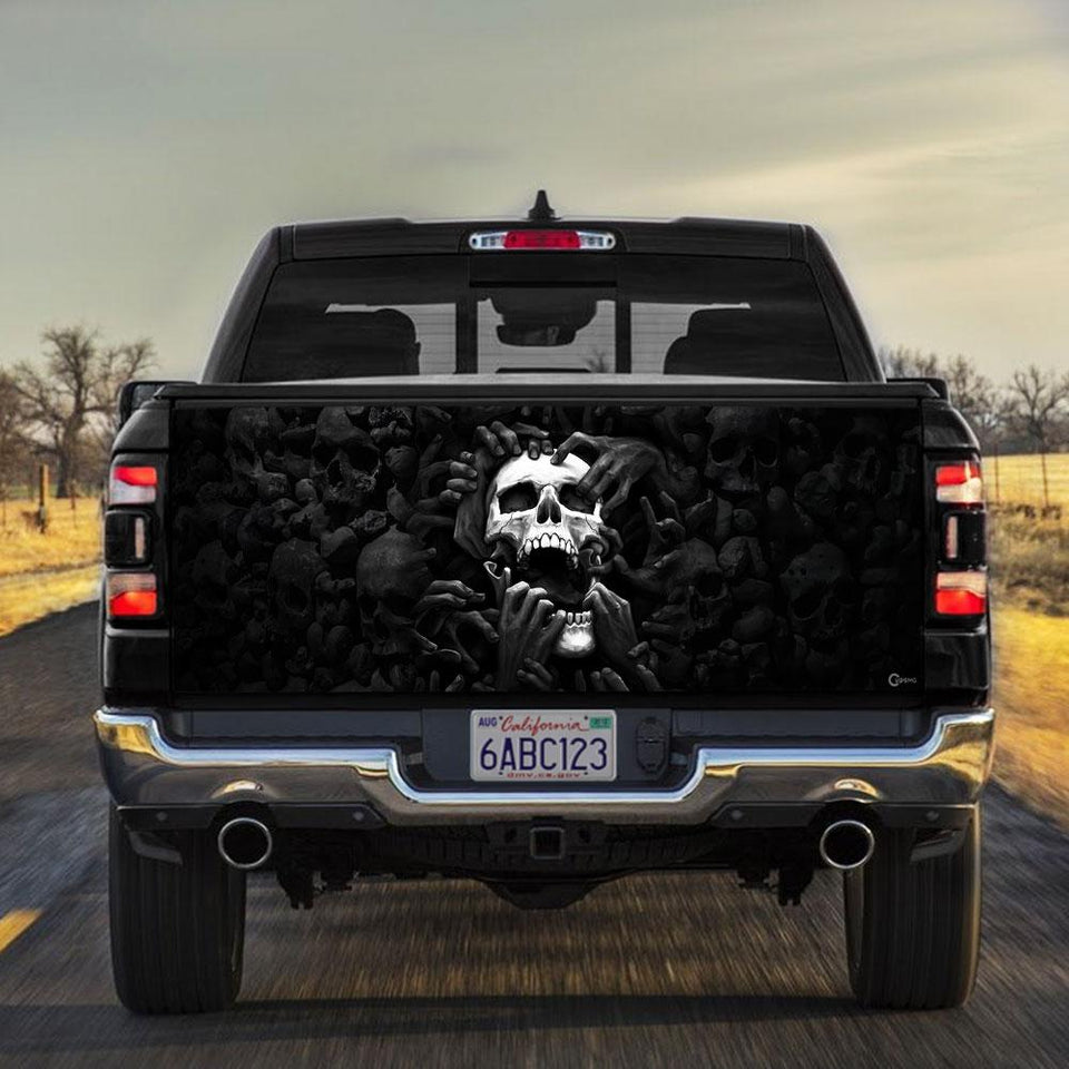 Skull Graphic Art truck Tailgate Decal Sticker Wrap Tailgate Wrap Decals For Trucks