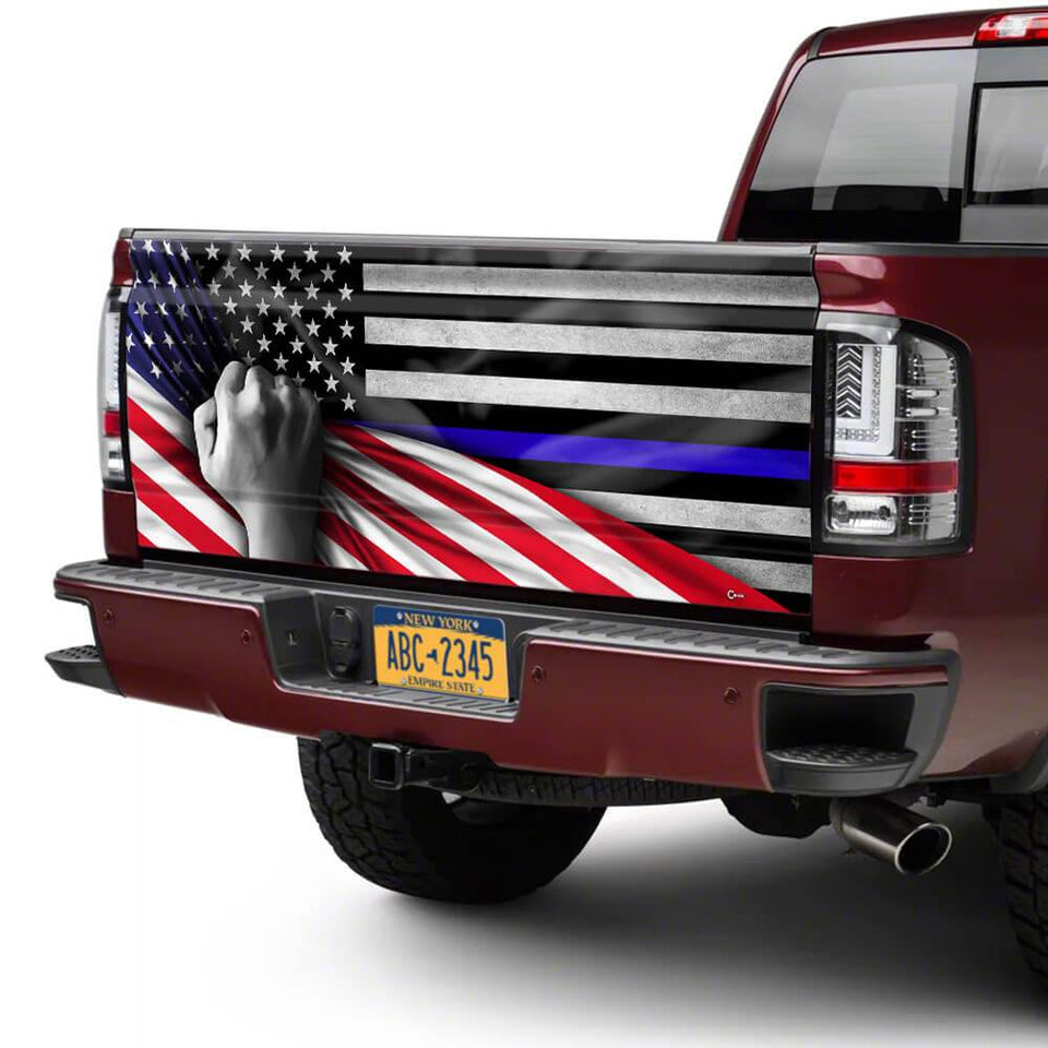 The Thin Blue Line American truck Tailgate Decal Sticker Wrap Tailgate Wrap Decals For Trucks