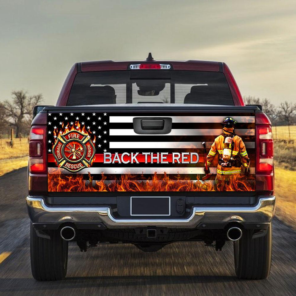 Firefighter Back The Rtruck Tailgate Decal Sticker Wrap Tailgate Wrap Decals For Trucks
