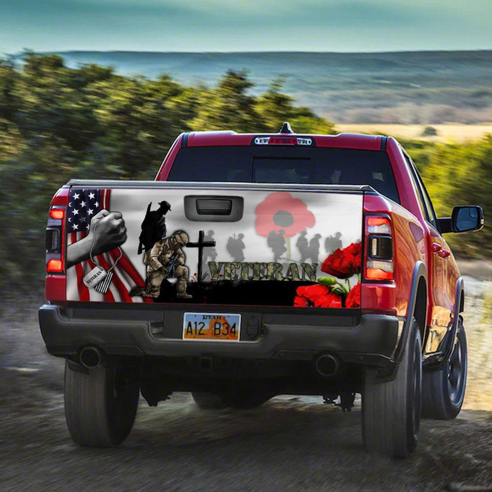 Veteran Lest We Forget truck Tailgate Decal Sticker Wrap Tailgate Wrap Decals For Trucks