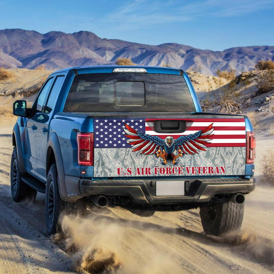 Us Air Force Veteran American Truck Tailgate Decal Sticker Wrap Tailgate Wrap Decals For Trucks