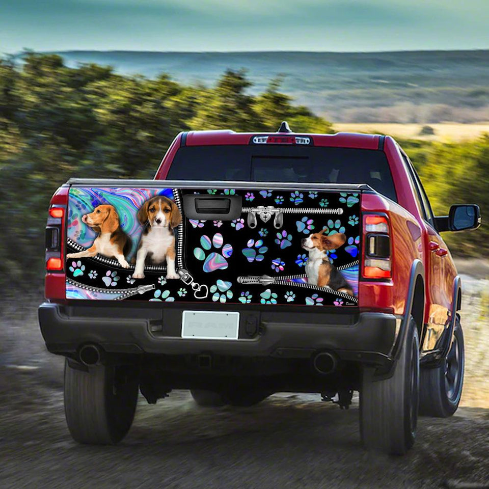 Beagle truck Tailgate Decal Sticker Wrap Tailgate Wrap Decals For Trucks