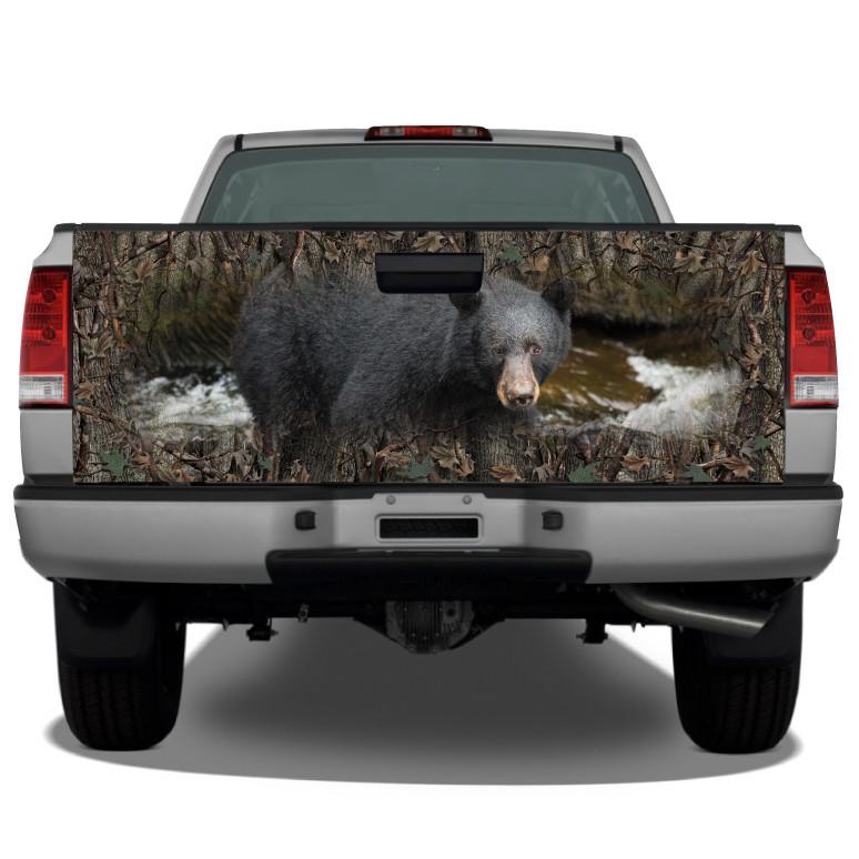 Black Bear Camo Border Tailgate Wrap Sticker Tailgate Wrap Decals For Trucks