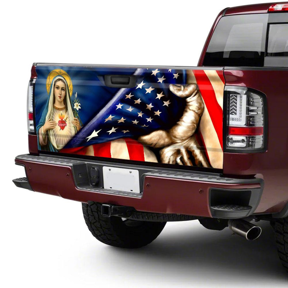 Immaculate Heart Of Mary truck Tailgate Decal Sticker Wrap Tailgate Wrap Decals For Trucks
