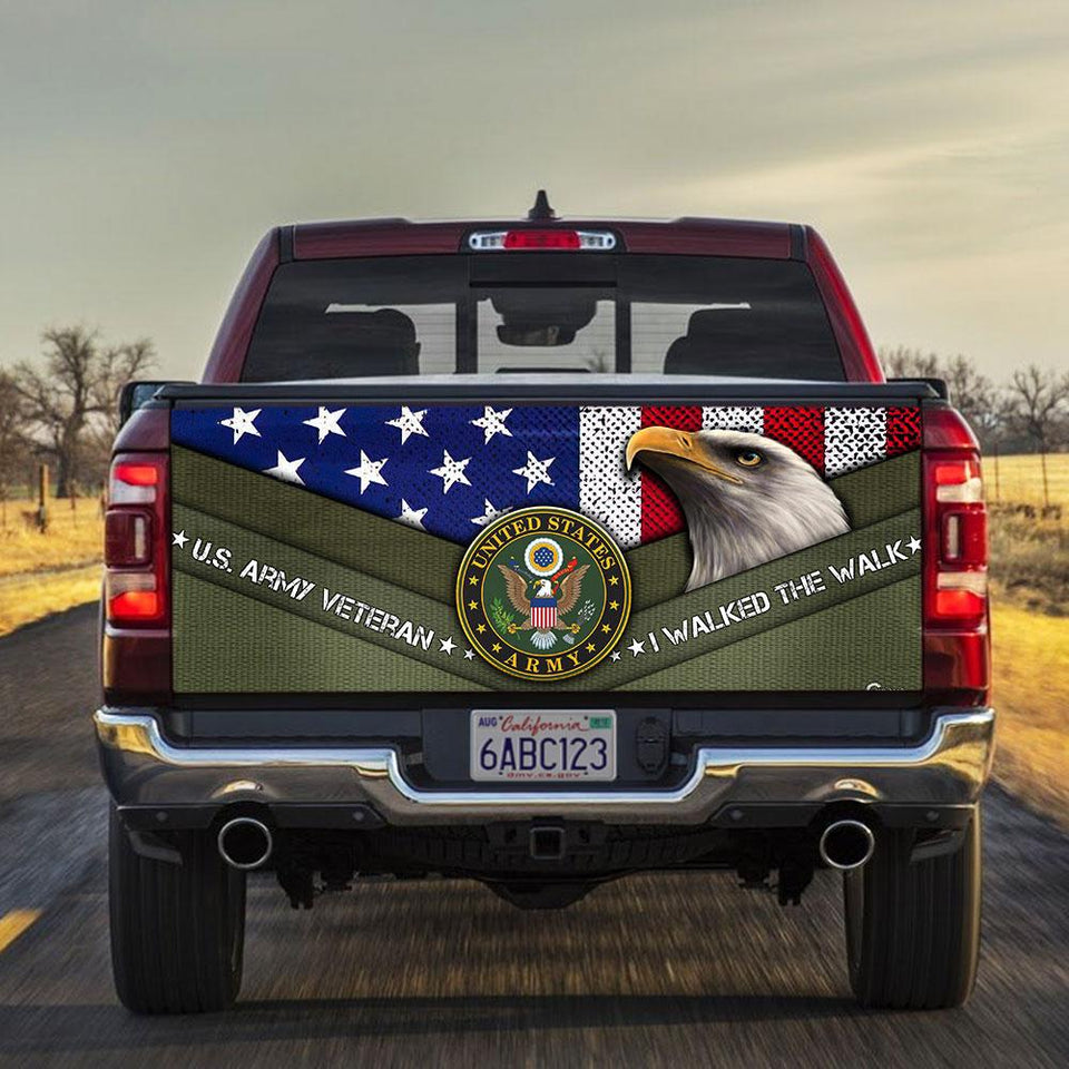 U.s. Army Veteran I Walked The Watruck Tailgate Decal Sticker Wrap Tailgate Wrap Decals For Trucks