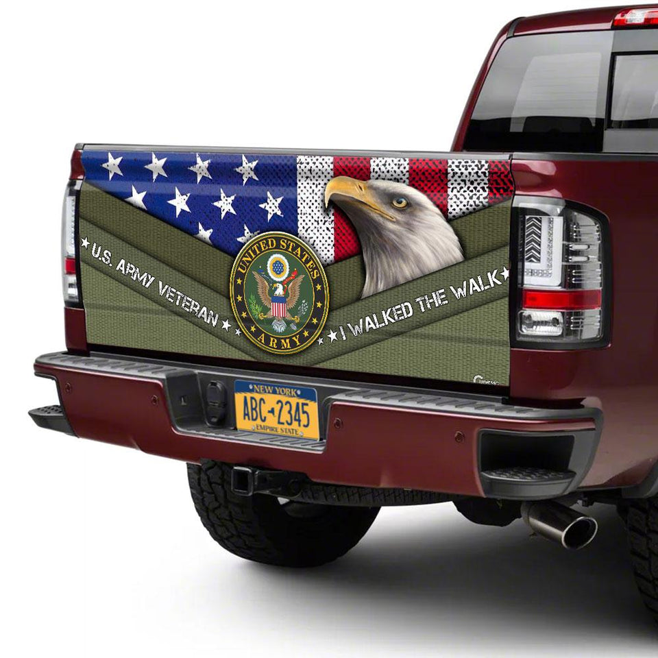 U.s. Army Veteran I Walked The Watruck Tailgate Decal Sticker Wrap Tailgate Wrap Decals For Trucks