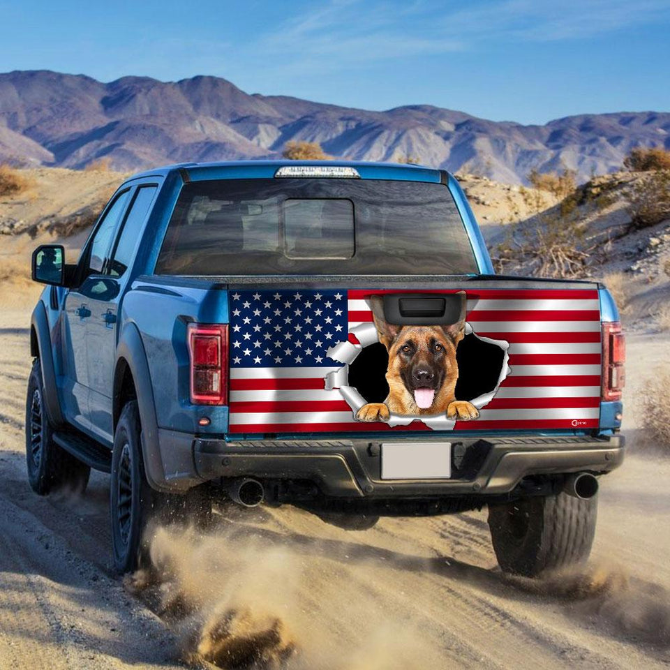 German Shephere truck Tailgate Decal Sticker Wrap Tailgate Wrap Decals For Trucks