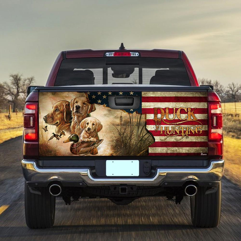 Golden Retriever Duck Hunting truck Tailgate Decal Sticker Wrap Tailgate Wrap Decals For Trucks