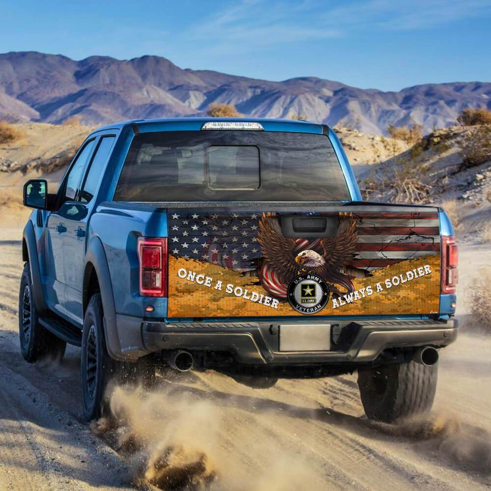 U.s Army Veteran Soldier truck Tailgate Decal Sticker Wrap Tailgate Wrap Decals For Trucks