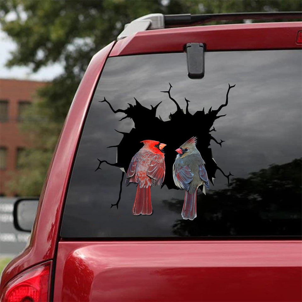 [sk1936-snf-tnt]-cardinal-crack-sticker-birds-lover