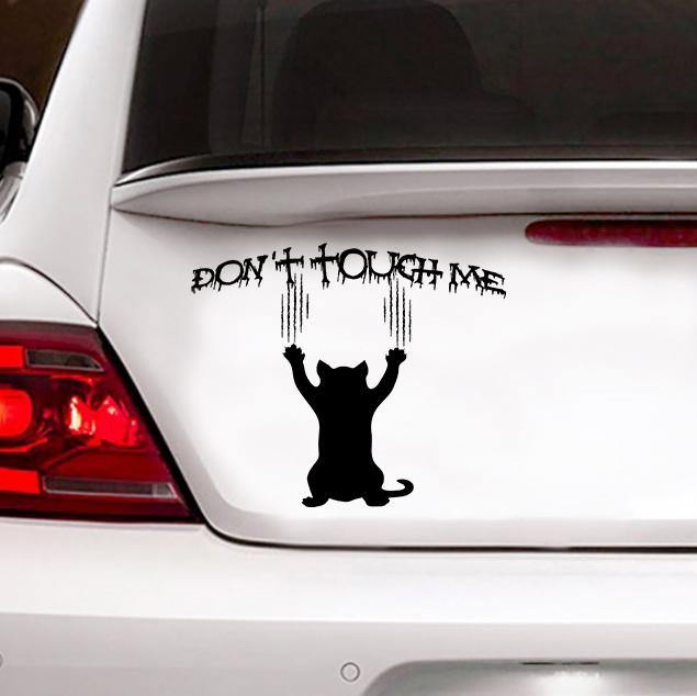 [sk0165-snf-ptd] Funny Black cats don't touch me Sticker Lover - Camellia Print