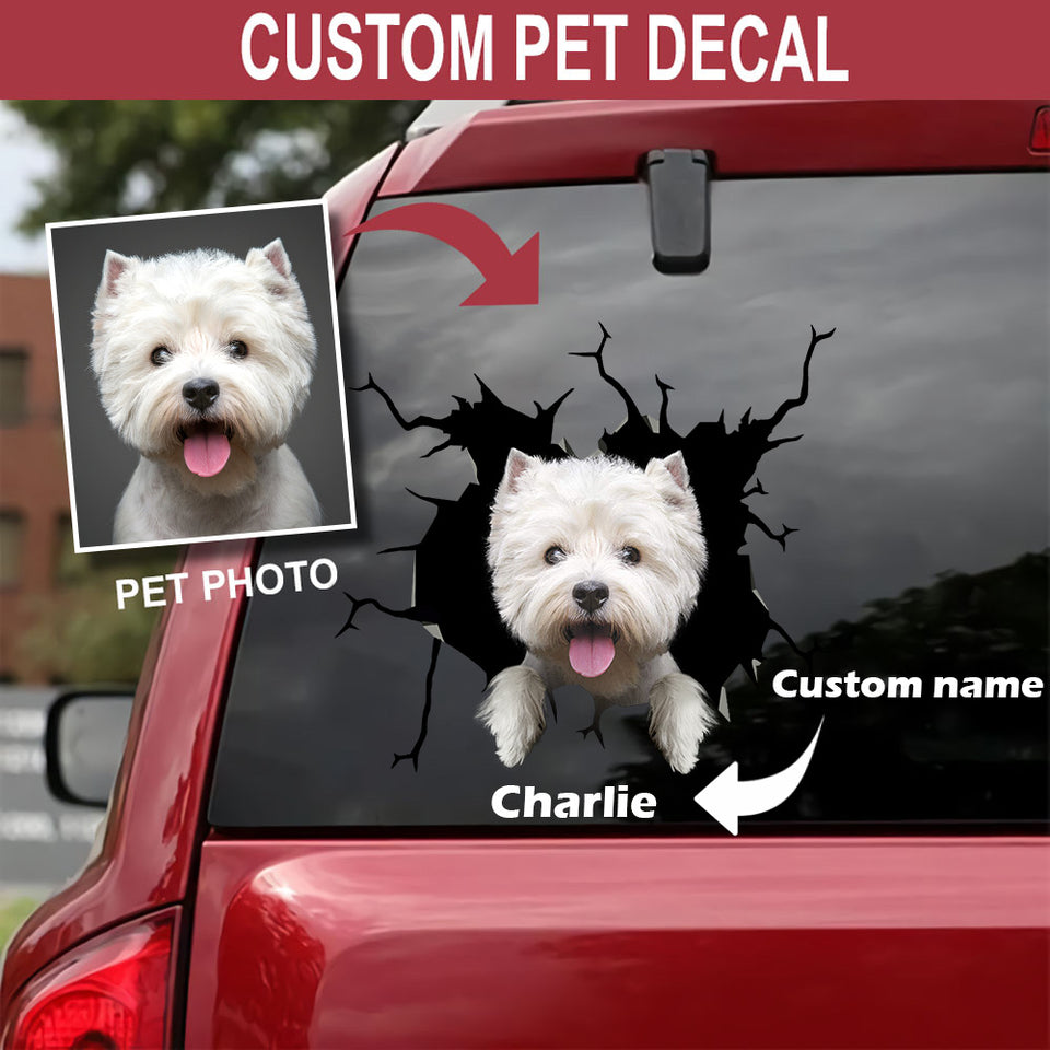 Funny shih tzu crack dog sticker in premium waterproof vinyl for cars, laptops, tumblers, and water bottles