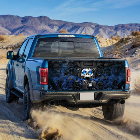 Skull Graphic Art truck Tailgate Decal Sticker Wrap Tailgate Wrap Decals For Trucks