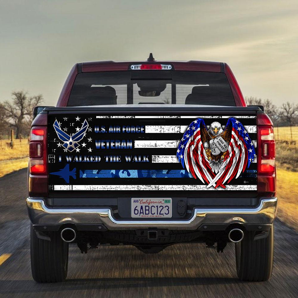 U.s. Air Force Veteran I Walked The Watruck Tailgate Decal Sticker Wrap Tailgate Wrap Decals For Trucks
