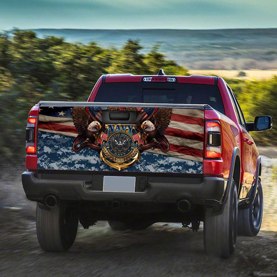 Us Navy Veteran American Truck Tailgate Decal Sticker Wrap Tailgate Wrap Decals For Trucks