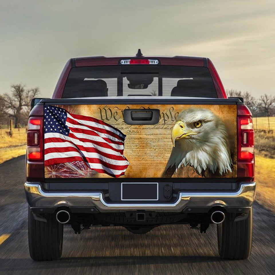 Patriotic Eagle truck Tailgate Decal Sticker Wrap Tailgate Wrap Decals For Trucks