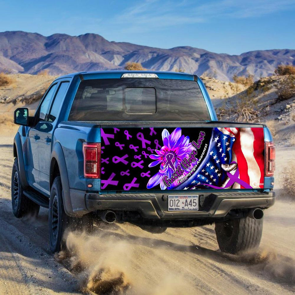 Fibromyalgia Awareness truck Tailgate Decal Sticker Wrap Faith Hope Love Tailgate Wrap Decals For Trucks