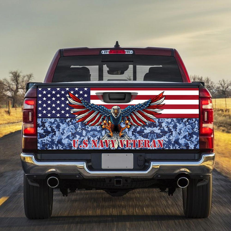 United States Navy Veterans truck Tailgate Decal Sticker Wrap Tailgate Wrap Decals For Trucks