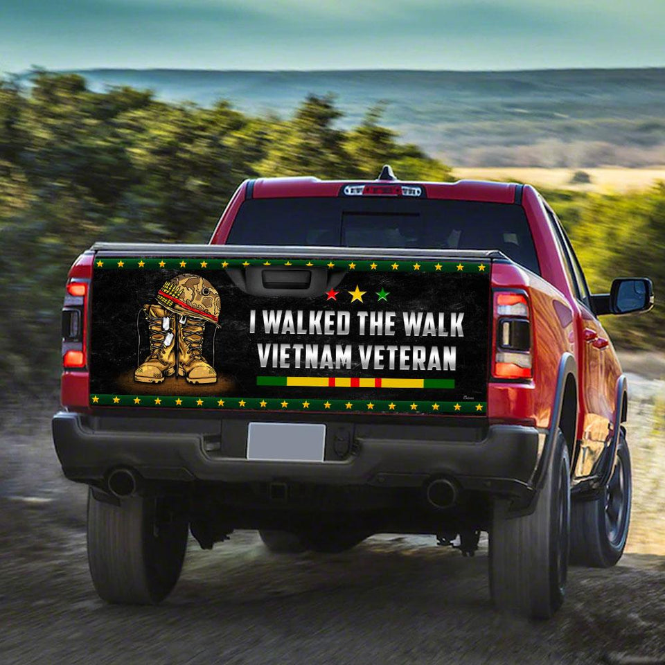 Vietnam Veterans truck Tailgate Decal Sticker Wrap Veteran Day Veteran Gifts Veteran Decoration Idea I Walked The Walk Tailgate Wrap Decals For Trucks