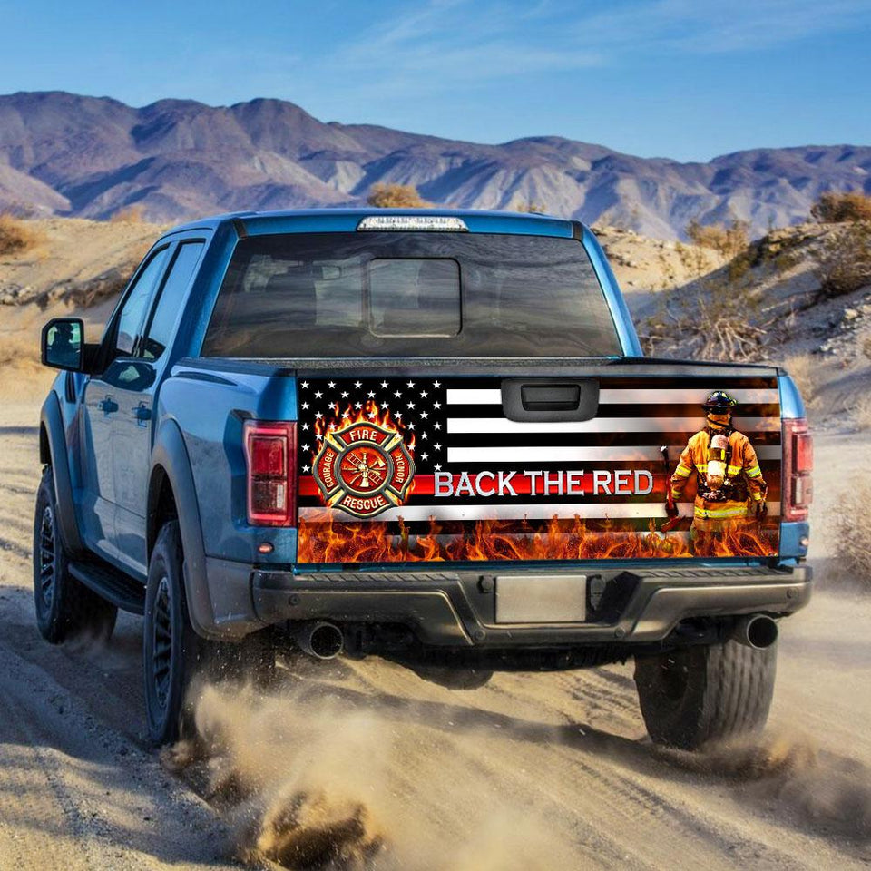 Firefighter Back The Rtruck Tailgate Decal Sticker Wrap Tailgate Wrap Decals For Trucks