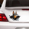 [sk0137-snf-ptd]Funny doberman car Sticker Lover - Camellia Print