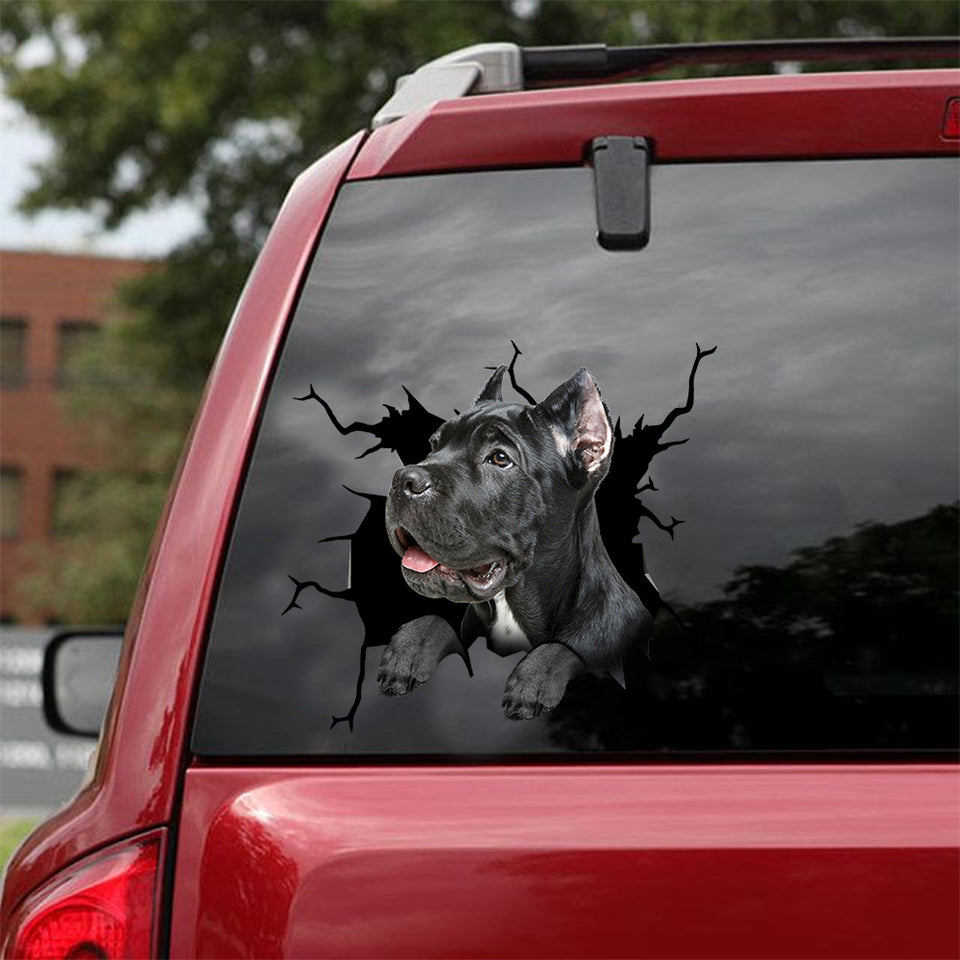 Cane Corso Crack Decal For Car Window Cute Sticker Designs Father's Day Gifts - Dog Lovers die-cut waterproof vinyl sticker decal