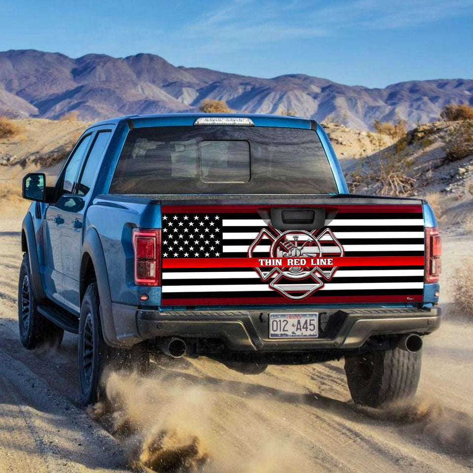 Thin Red Line truck Tailgate Decal Sticker Wrap Tailgate Wrap Decals For Trucks