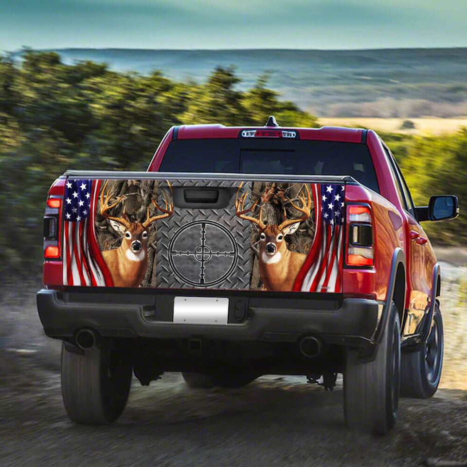 Deer Hunting American truck Tailgate Decal Sticker Wrap Hunting Tailgate Wrap Decals For Trucks