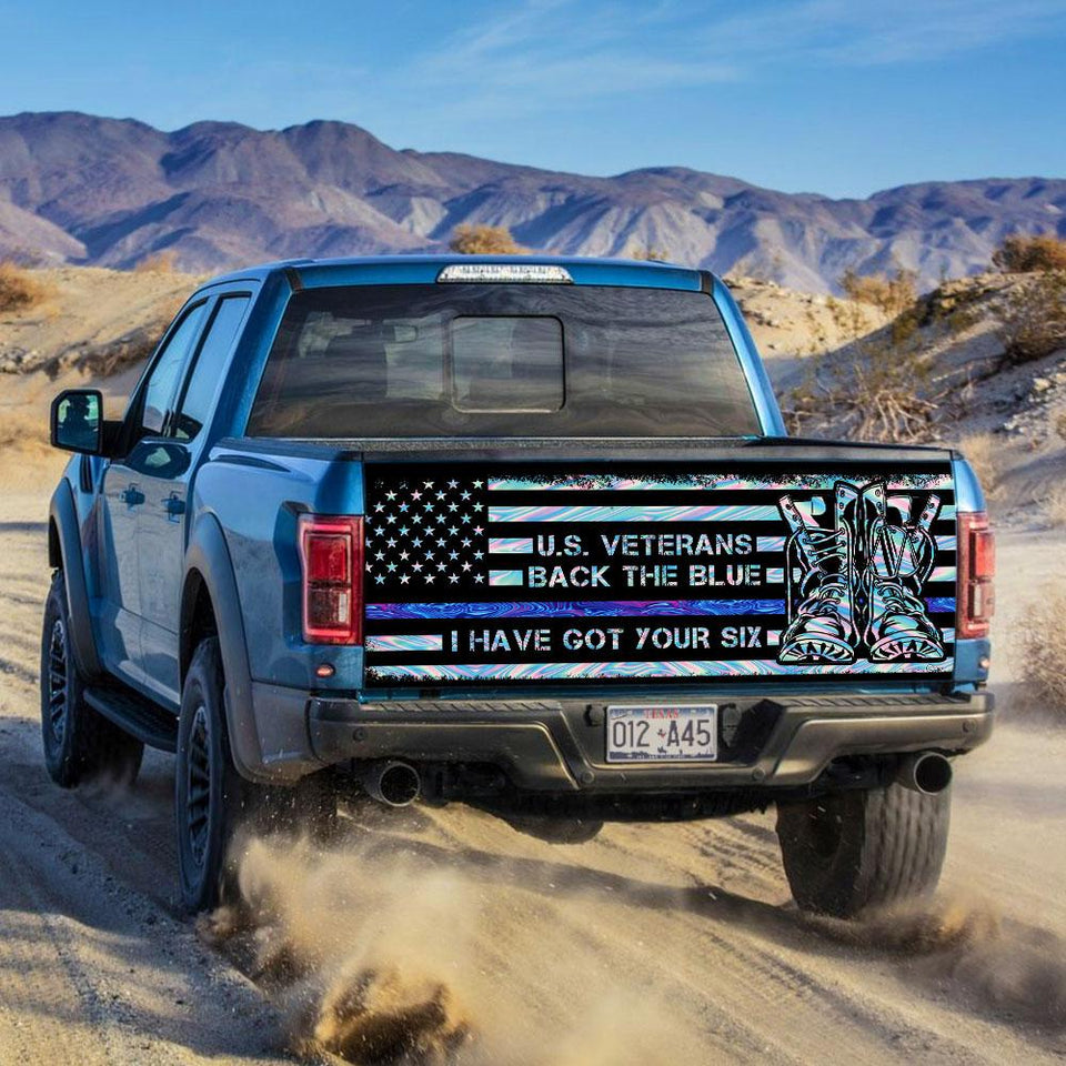 U.s. Veteran Back The Blue truck Tailgate Decal Sticker Wrap Tailgate Wrap Decals For Trucks