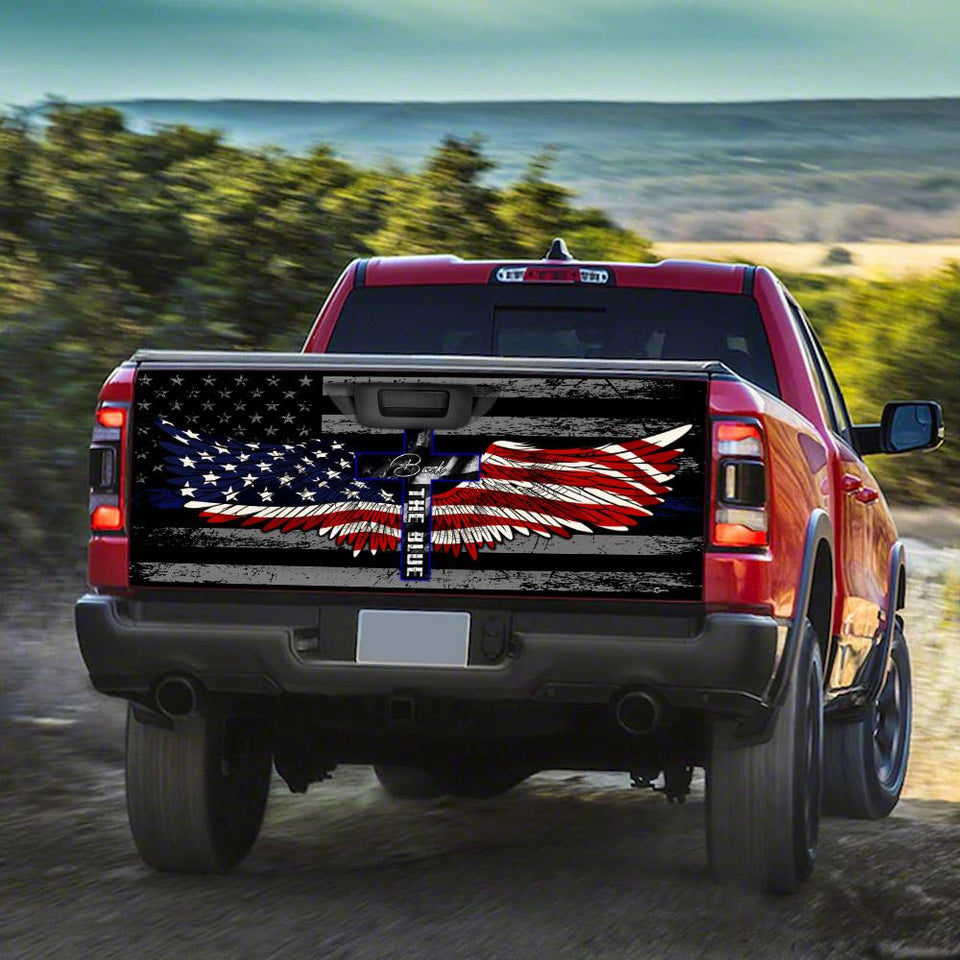 Police Back The Blue truck Tailgate Decal Sticker Wrap Tailgate Wrap Decals For Trucks