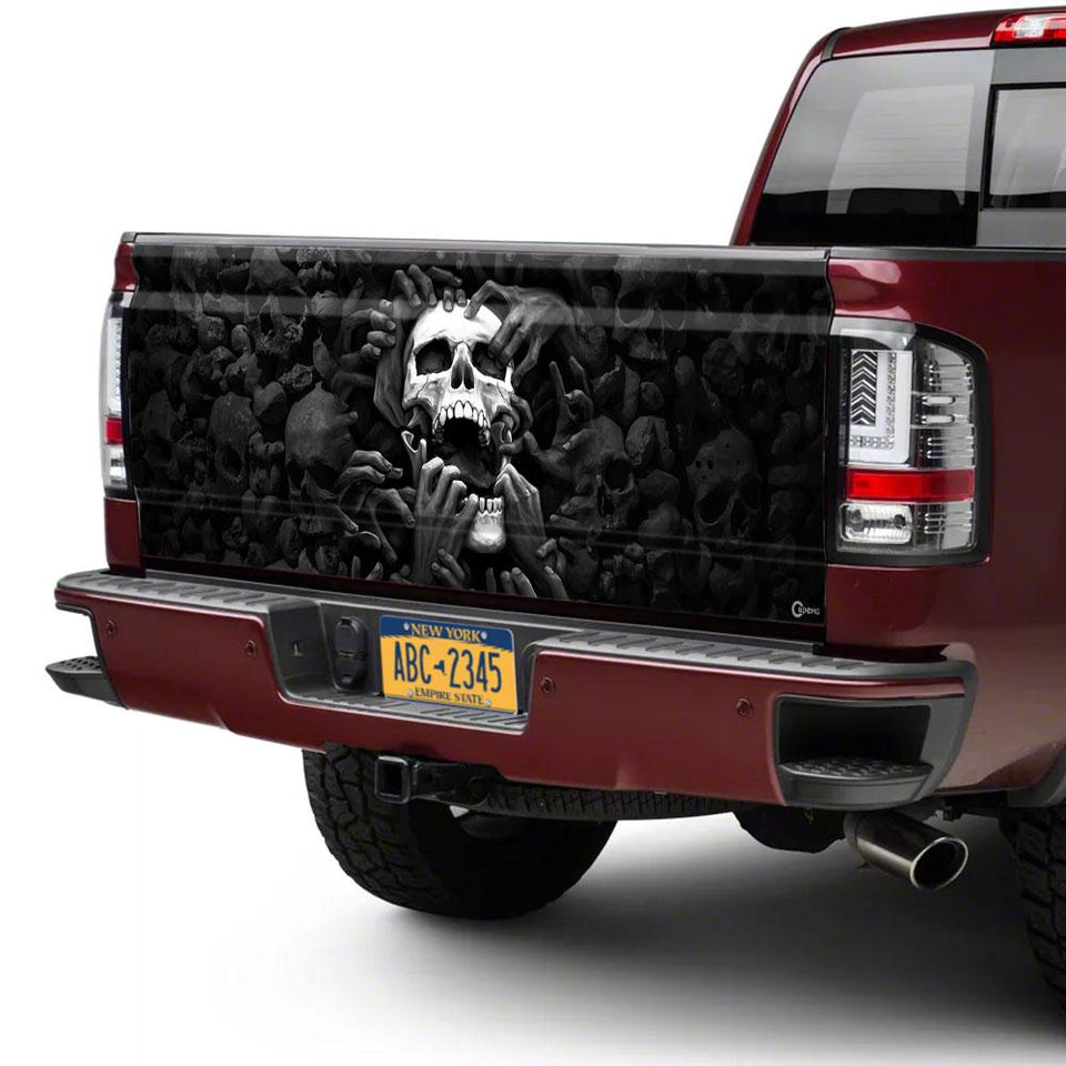 Skull Graphic Art truck Tailgate Decal Sticker Wrap Tailgate Wrap Decals For Trucks
