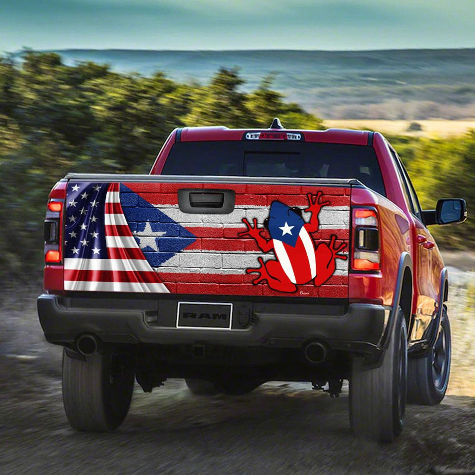Puerto Rico American truck Tailgate Decal Sticker Wrap Tailgate Wrap Decals For Trucks