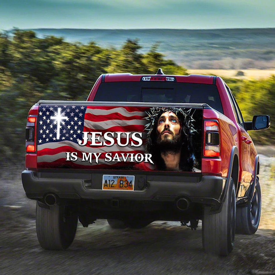 Jesus Is My Savior truck Tailgate Decal Sticker Wrap Tailgate Wrap Decals For Trucks