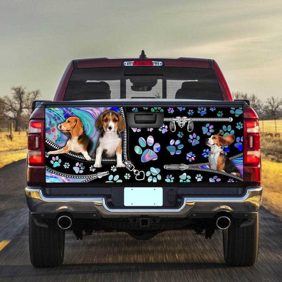 Beagle truck Tailgate Decal Sticker Wrap Tailgate Wrap Decals For Trucks