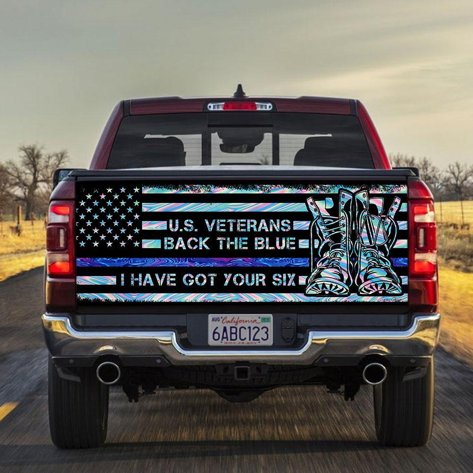 U.s. Veteran Back The Blue truck Tailgate Decal Sticker Wrap Tailgate Wrap Decals For Trucks