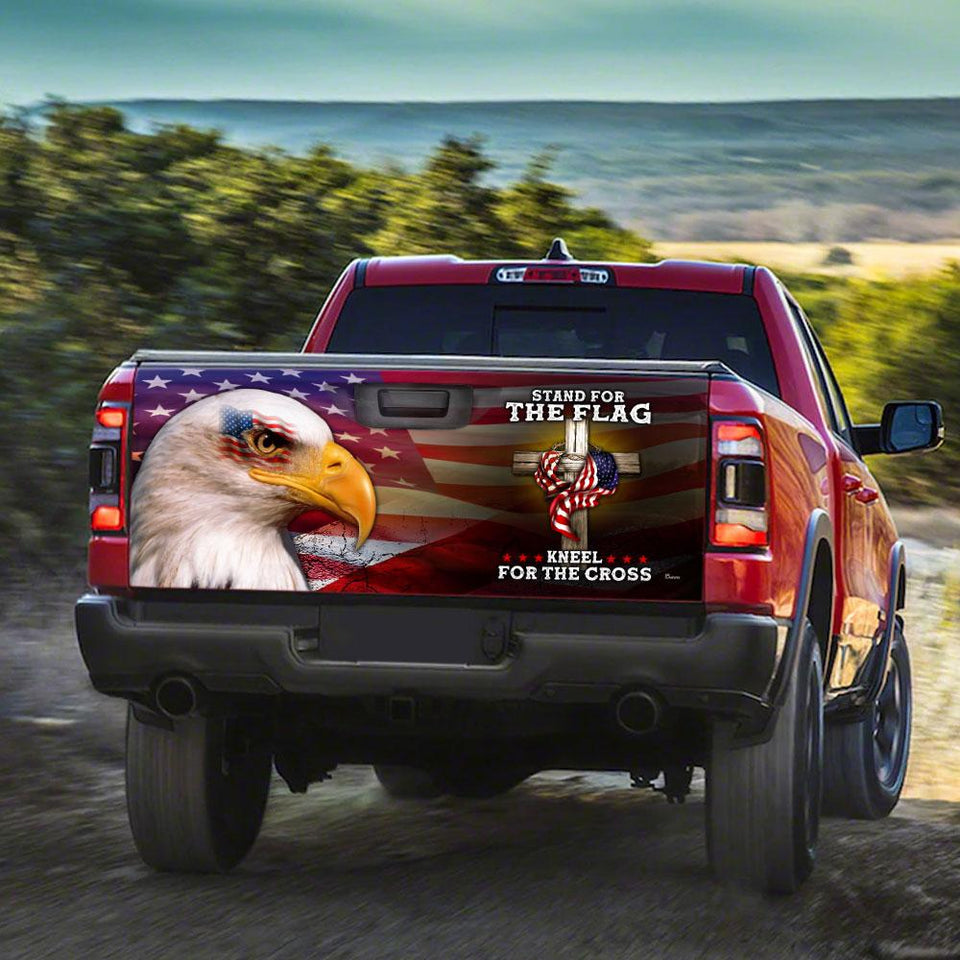 Stand For The Flag Kneel For The Cross truck Tailgate Decal Sticker Wrap Tailgate Wrap Decals For Trucks