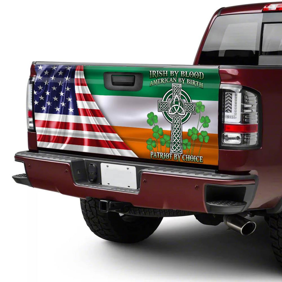 Irish American Patrico truck Tailgate Decal Sticker Wrap Irish By Blood American By Birth Patriot By Choice Tailgate Wrap Decals For Trucks
