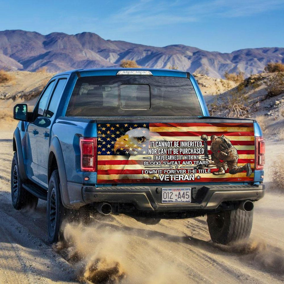 Forever The Title Veterans truck Tailgate Decal Sticker Wrap Veteran Day Veteran Gifts Veteran Decoration Idea Tailgate Wrap Decals For Trucks