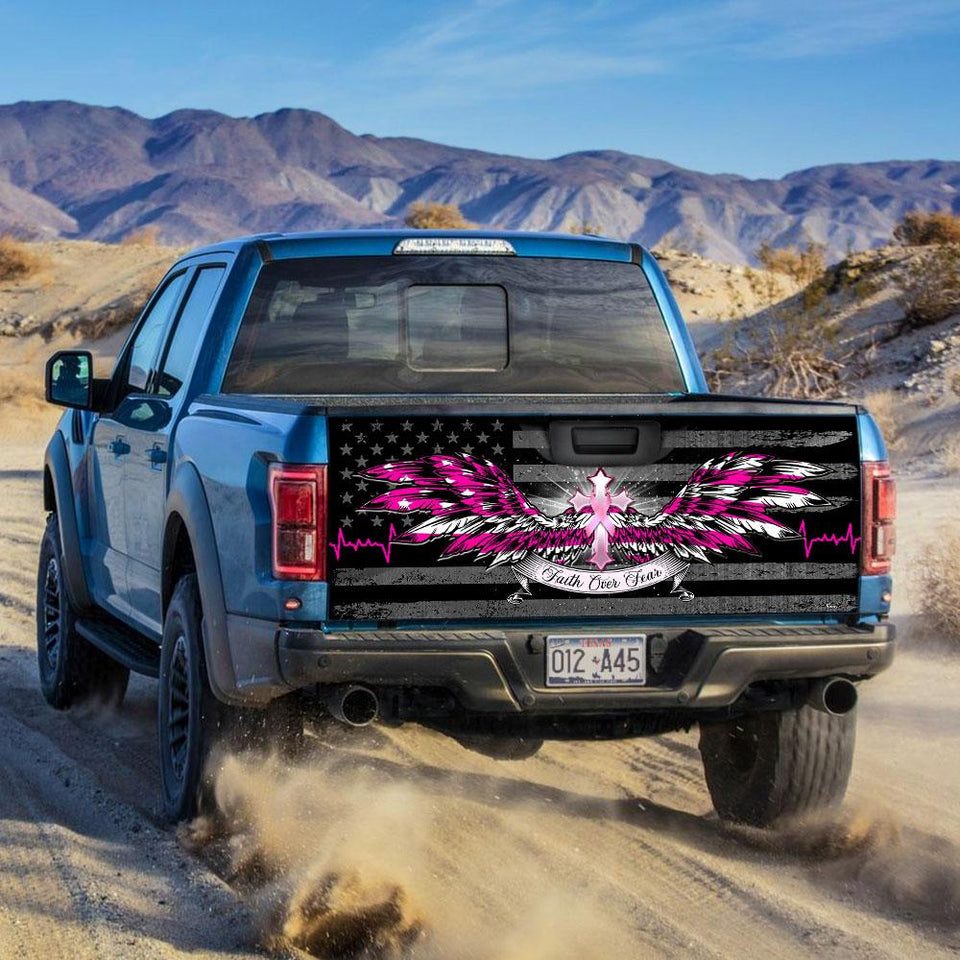 Breat Cancer Awareness truck Tailgate Decal Sticker Wrap Tailgate Wrap Decals For Trucks