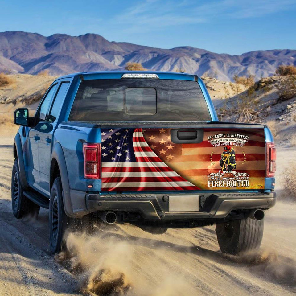 Forever The Title Firefighter truck Tailgate Decal Sticker Wrap Tailgate Wrap Decals For Trucks