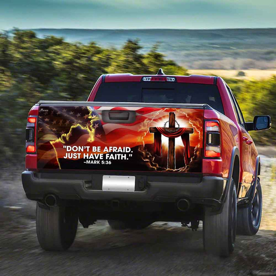 God Jesus Christian American truck Tailgate Decal Sticker Wrap Tailgate Wrap Decals For Trucks