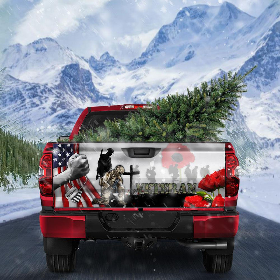 Veteran Lest We Forget truck Tailgate Decal Sticker Wrap Tailgate Wrap Decals For Trucks