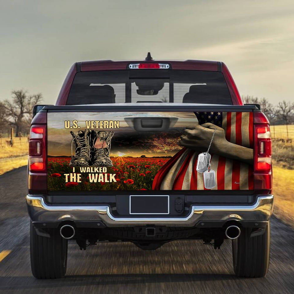 U.s. Veteran I Walked The Walk truck Tailgate Decal Sticker Wrap Tailgate Wrap Decals For Trucks