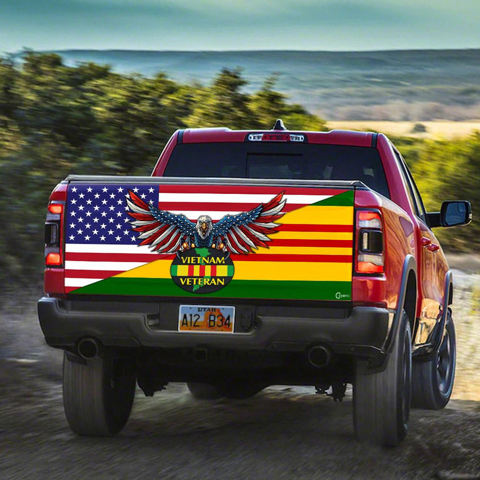 Vietnam Veteran American Truck Tailgate Decal Sticker Wrap Tailgate Wrap Decals For Trucks