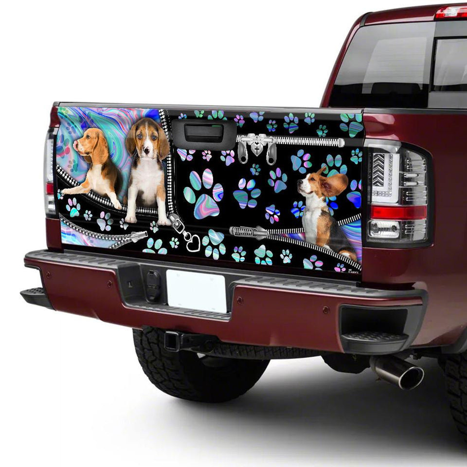 Beagle truck Tailgate Decal Sticker Wrap Tailgate Wrap Decals For Trucks