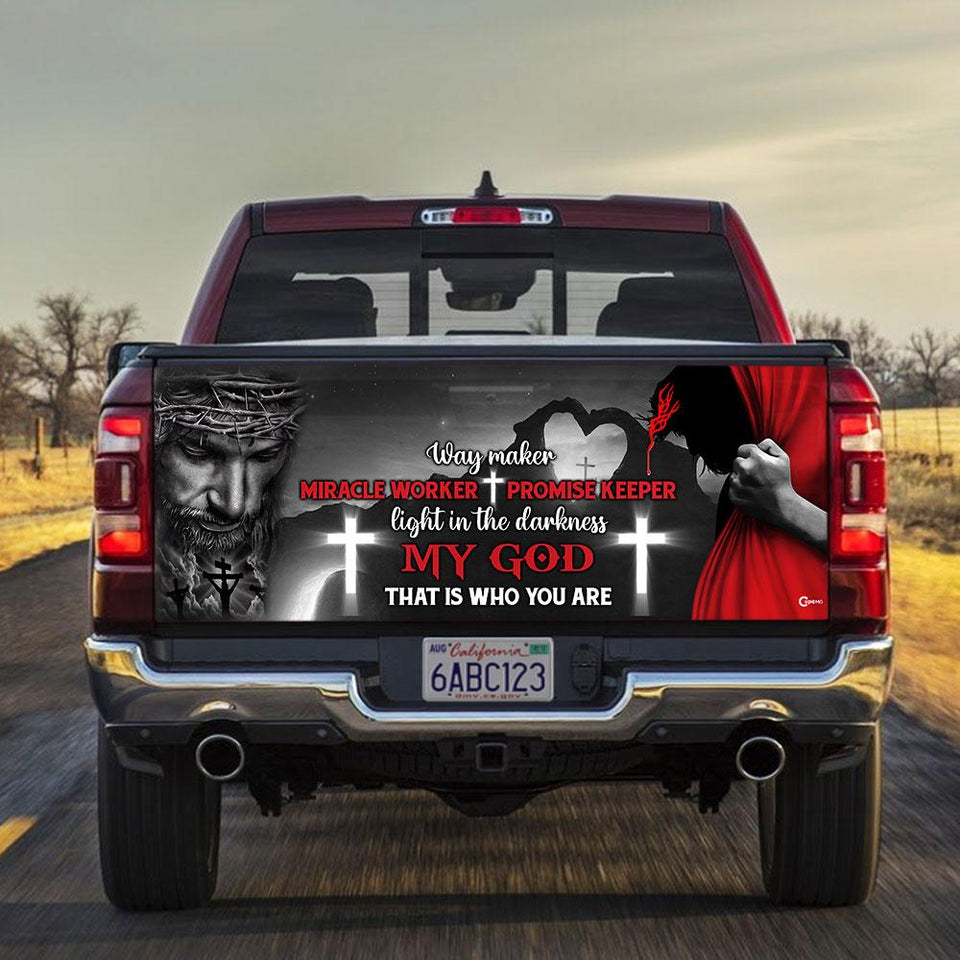 Way Maker Miracle Worker Jesus Chrico truck Tailgate Decal Sticker Wrap Tailgate Wrap Decals For Trucks