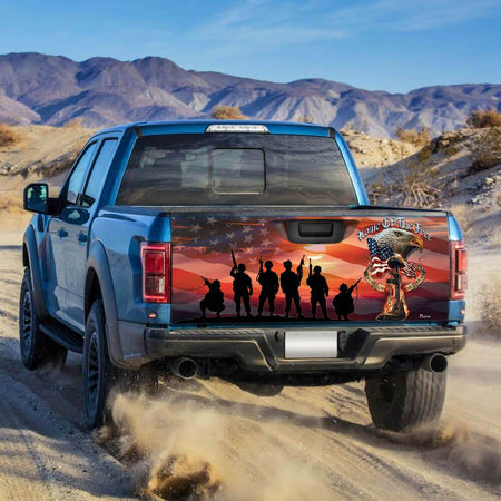 U.s. Veteran. American Patriots Eagle truck Tailgate Decal Sticker Wrap Tailgate Wrap Decals For Trucks