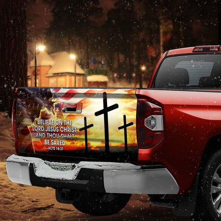 God Jesus Christ American truck Tailgate Decal Sticker Wrap Xmas Tailgate Wrap Decals For Trucks