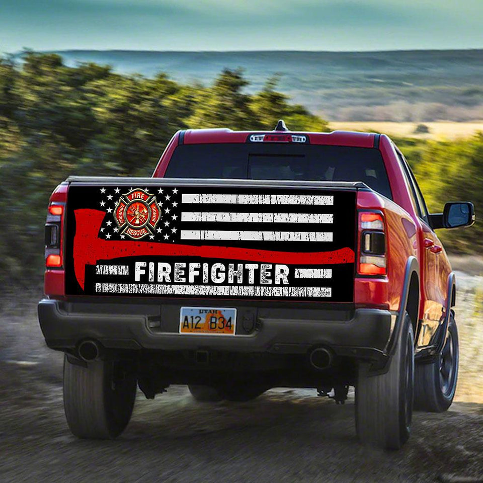 Firefighter truck Tailgate Decal Sticker Wrap Tailgate Wrap Decals For Trucks
